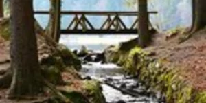 Fluss mit Brücke 