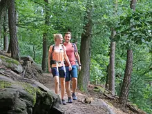 Wandersleute im Wald, Fasten nach Buchinger und Basenfasten