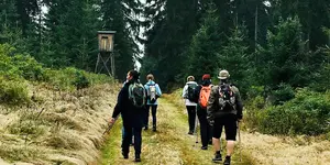 Fastengruppe beim Wandern beim Fastenurlaub nach Buchinger/Lützner mit Fastenbegleiterin Claudia Messerschmidt