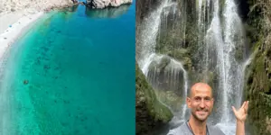 Meer und Wasserfall bei Fastenwandern nach Dr. Buchinger mit Fastenbegleiter Victor Molina Megias
